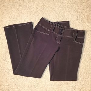 Bobby J black pants with thick white seams color block straight leg buttons